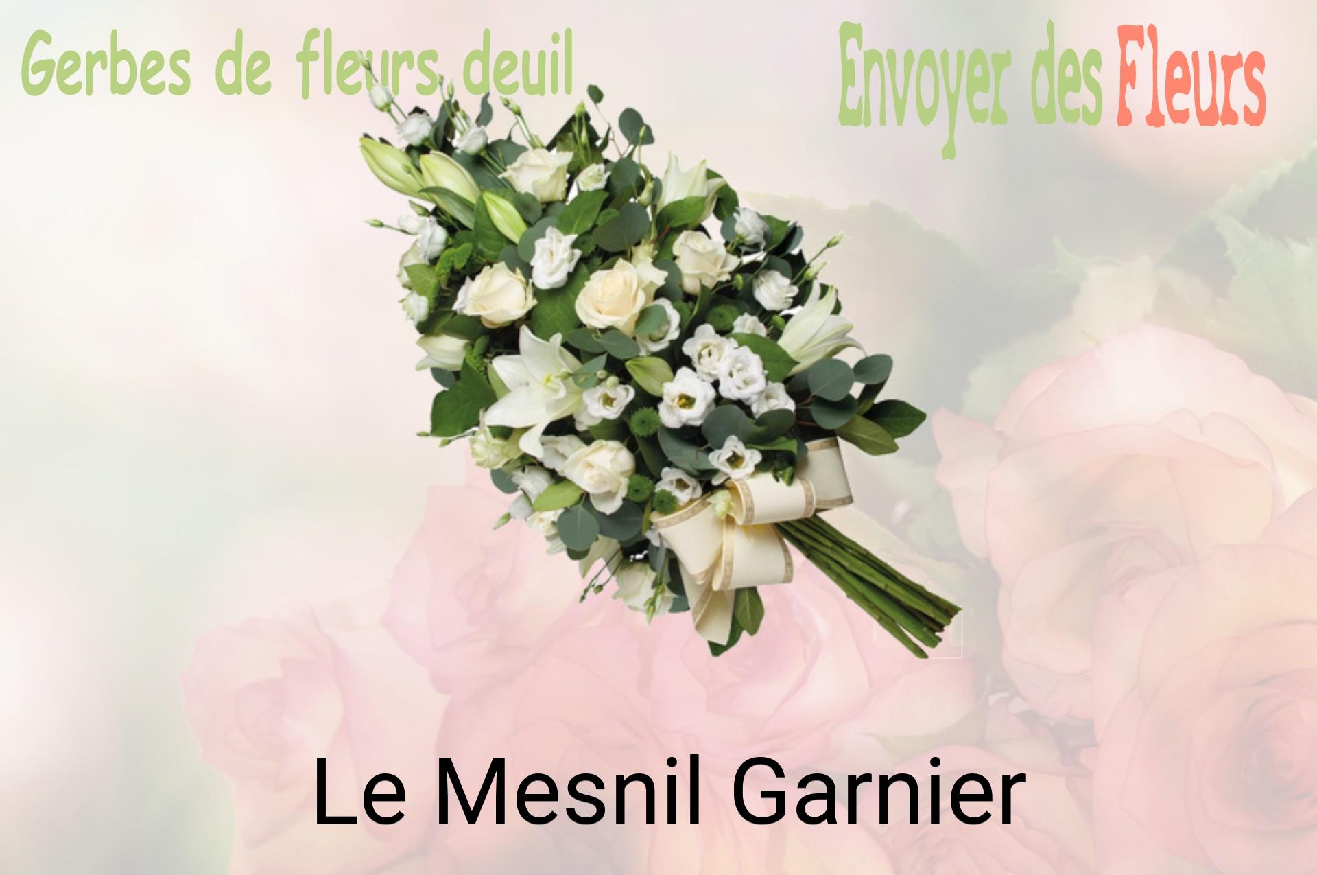 Gerbe de fleurs de deuil livrée à Le Mesnil-Garnier